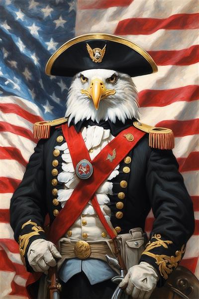 تصویر پرتره پلنگ/ببر ژنرال با یونیفرم سبز برای تابلو دکوراتیو