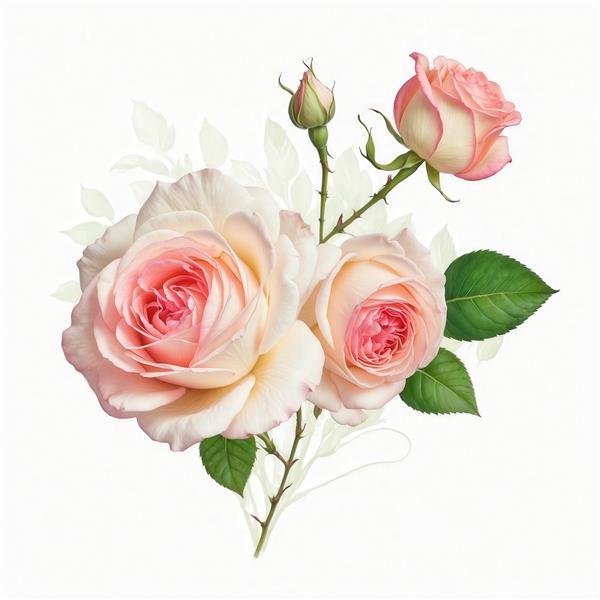 تصویر رزهای صورتی ملایم و کرم باکیفیت برای پوستر دکوراتیو پذیرایی