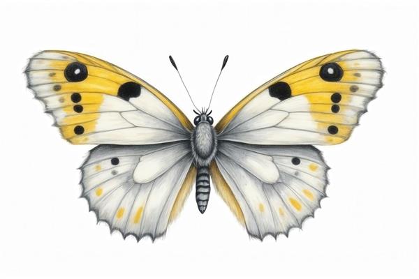 عکس پروانه سفید و زرد باکیفیت برای پوستر دیواری با دکوراسیون مینیمال