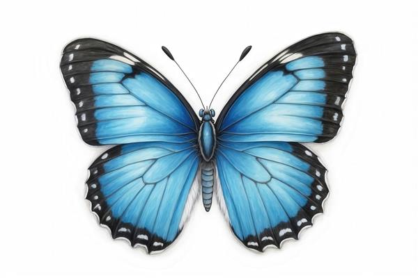 پروانه آبی فانتزی و خاص با بال‌های سیاه برای پوستر اتاق کودک و نوجوان