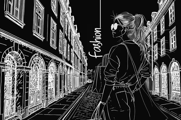 پوستر دیواری لاکچری تیره بوتیک و کالکشن لباس زنانه