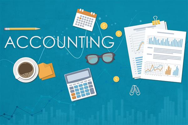 پوستر دیواری حسابداری کسب‌وکار ماشین حساب و داده مالی