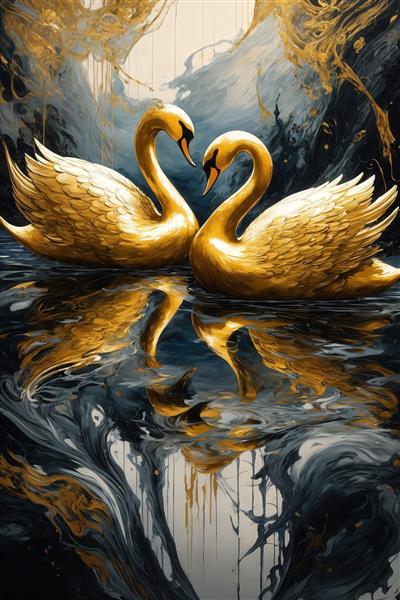 طرح قوهای طلایی آبستره باکیفیت برای چاپ روی پارچه روتختی