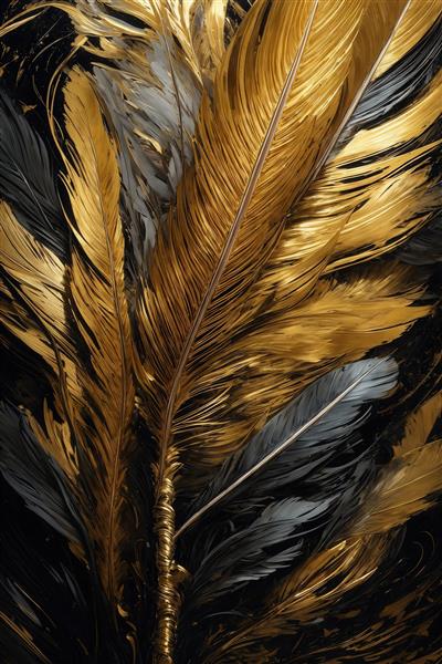 عکس شاه‌پَر طلایی بزرگ با پرهای سیاه و خاکستری برای پوستر لوکس