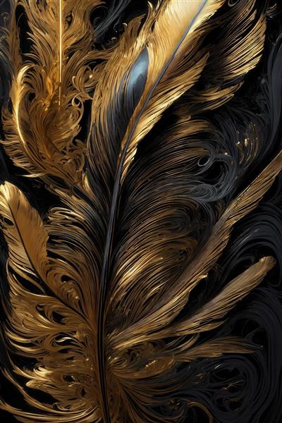 عکس شاه‌پَر طلایی با پرهای سفید و خاکستری موج‌دار برای پرده