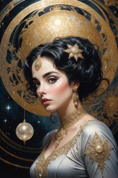 تصویر زن با موهای جمع‌شده و سنجاق سر طلایی برای روتختی