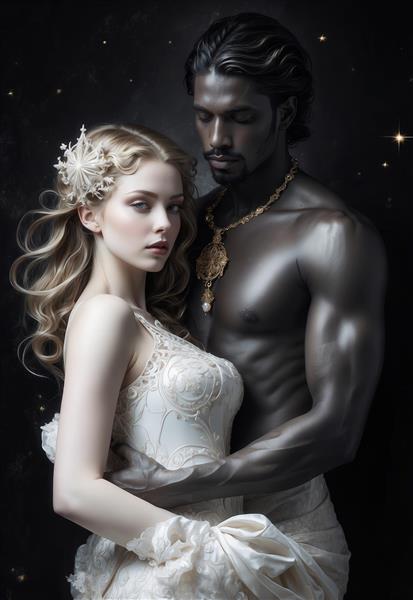 طرح عاشقانه الهه نور و شاهزاده تاریکی با تم فانتزی و لباس فاخر