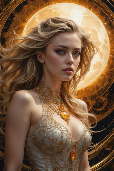 عکس پرتره امبر هرد زیبا با گردنبند سنگی فانتزی باکیفیت برای پوستر