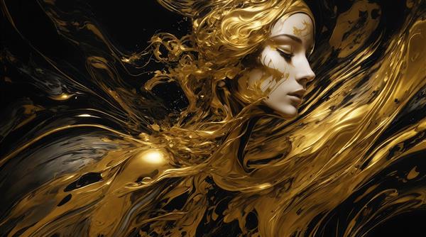 تصویر چهره زن سفید در پروفایل با موهای طلایی روی پس‌زمینه تیره