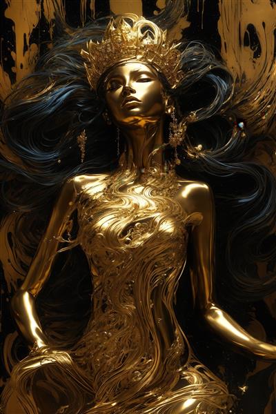 عکس هنری ملکه طلایی برای چاپ پوستر دیواری باکیفیت