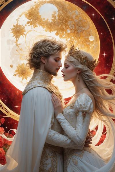 عکس عاشقانه پرنس و پرنسس برای تابلو اتاق خواب