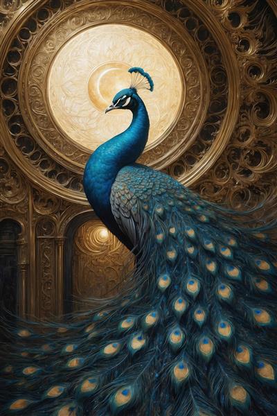 عکس باکیفیت طاووس سلطنتی برای تابلو مجلل پذیرایی