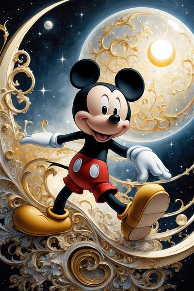 عکس میکی موس فانتزی در کهکشان برای پوستر دیواری