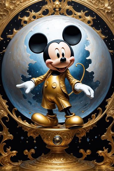 طرح میکی موس و ماه جادویی برای اتاق کودک