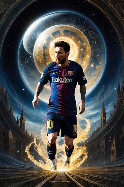 تصویر لیونل مسی فانتزی باکیفیت برای تابلو دکوراتیو
