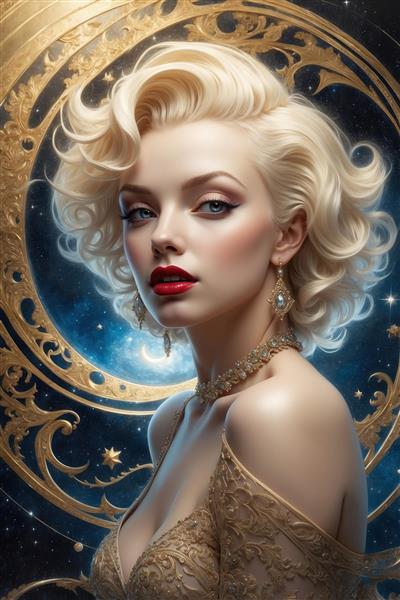 عکس مریلین مونرو با استایل فانتزی برای پوستر دیواری