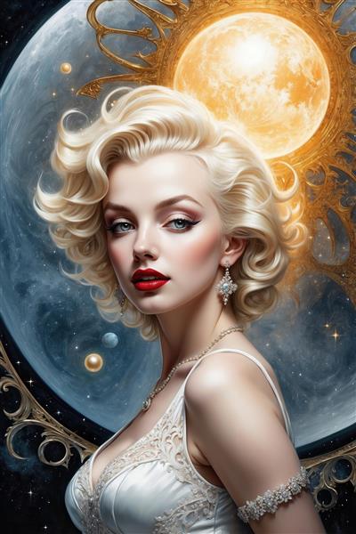 عکس مرلین مونرو و خورشید تابان برای تابلو مدرن پذیرایی