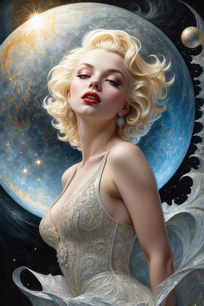 طرح مرلین مونرو فانتزی و زمین برای چاپ پوستر قدی