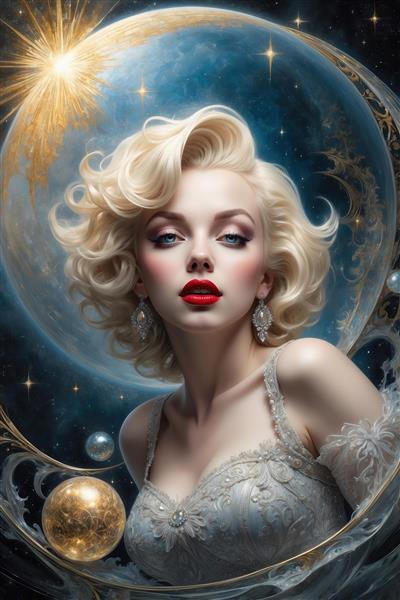 عکس باکیفیت مرلین مونرو فانتزی مناسب چاپ روی بوم