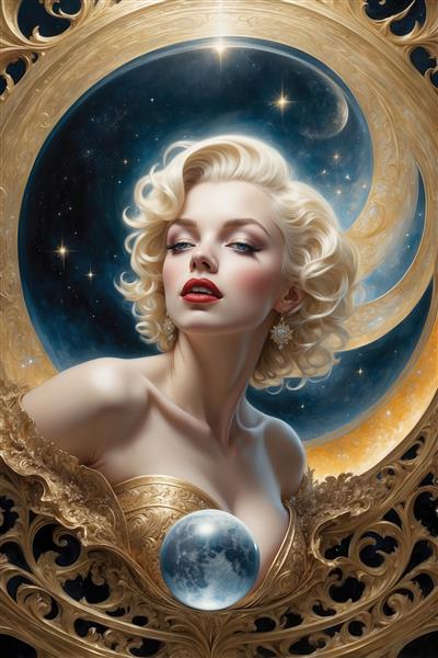 تصویر مرلین مونرو سبک سورئال برای چاپ پوستر دیواری