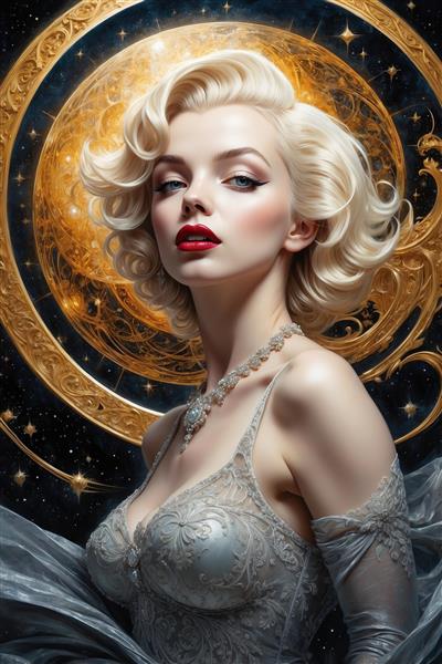 تصویر مریلین مونرو با استایل فانتزی برای تابلو پذیرایی