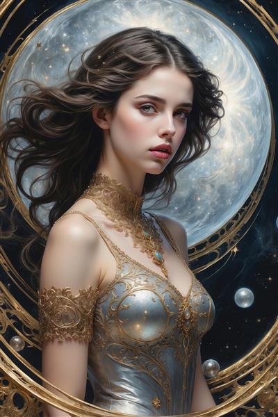 عکس دختر جادویی با زره نقره‌ای برای چاپ روتختی