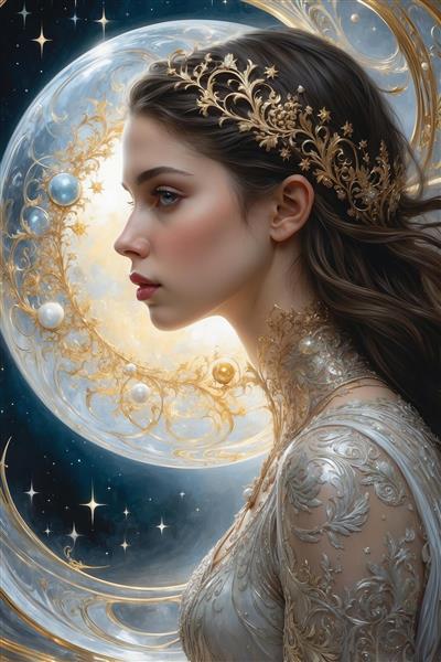 طرح دکوراتیو فرشته با تاج ستاره‌ای برای اتاق خواب