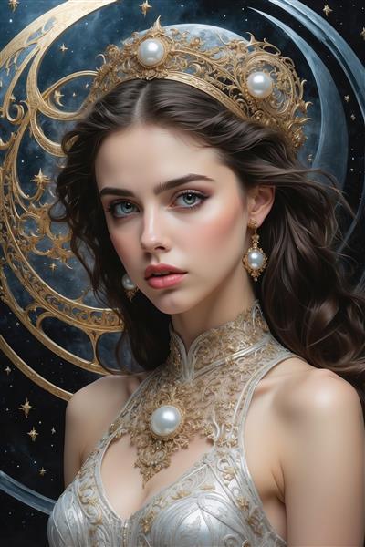 تصویر رویایی ملکه در شب مهتابی برای چاپ پرده