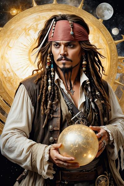 طرح جک اسپارو با گوی و المان‌های نجومی برای تابلو شاسی