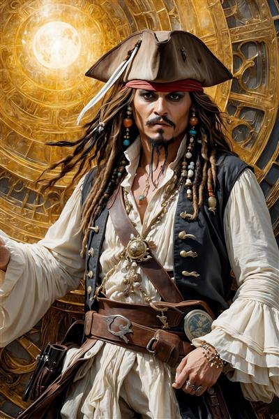 طرح جک اسپارو دزد دریایی برای تابلو دکوراتیو نشیمن