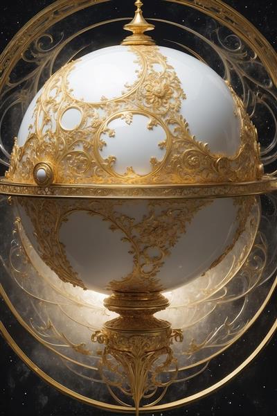 تصویر گوی سلطنتی با تزیینات طلایی برای تابلو لوکس