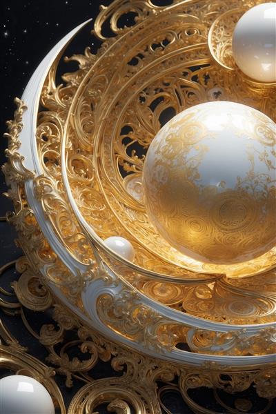 تصویر گوی فیروزه‌ای و حباب‌های نورانی برای پوستر فانتزی