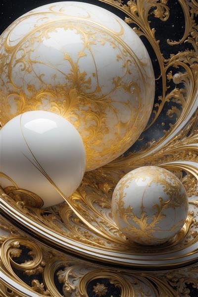 عکس گوی‌های سفید صیقلی برای تابلو دکوراتیو مینیمال