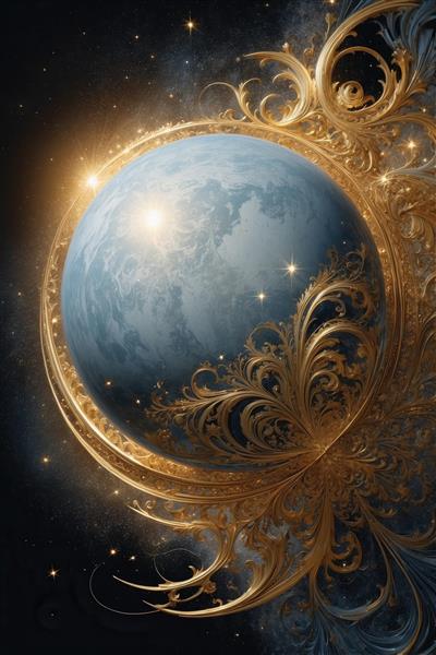 طرح سیاره مرمرین لوکس برای تابلو دکوراتیو پذیرایی