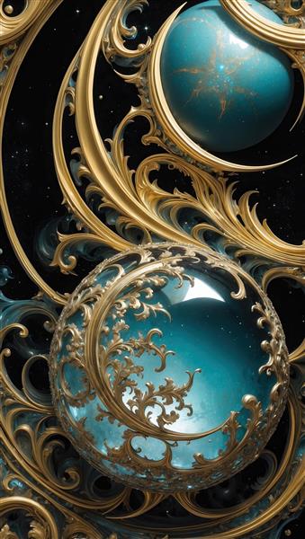 تصویر گوی شیشه‌ای فیروزه‌ای دکوراتیو برای تابلو دیواری مدرن