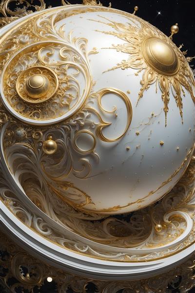 طرح خورشید انتزاعی و گوی مرواریدی برای چاپ روی پرده