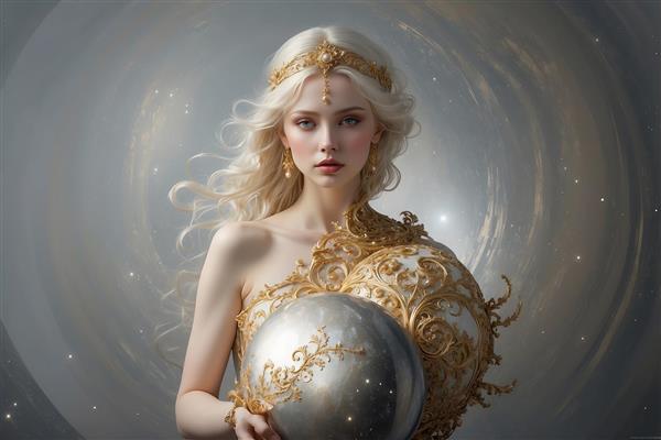 طرح دکوراتیو ملکه و گوی‌های سلطنتی برای پوستر دیواری پذیرایی