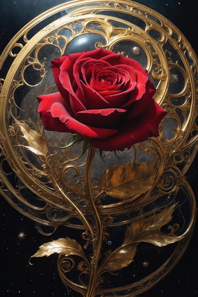 طرح رز زرد و گوی‌های قرمز برای چاپ روتختی