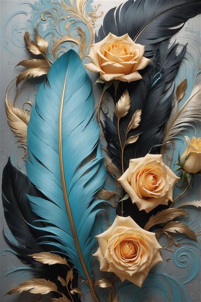 عکس گل رز و پر فانتزی برای روتختی