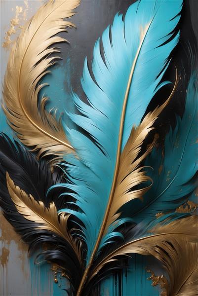 طرح دکوراتیو پرهای انتزاعی لوکس برای کاغذ دیواری