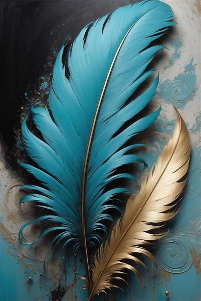 تصویر پر فیروزه‌ای و طلایی فانتزی برای چاپ