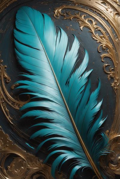 طرح تک پر فیروزه‌ای لوکس برای تابلو دکوراتیو