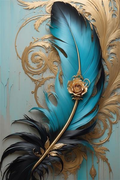 عکس پر فانتزی با گل رز طلایی برای تابلو