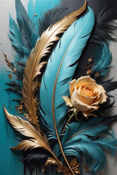 طرح گل رز و پر فانتزی برای چاپ روتختی