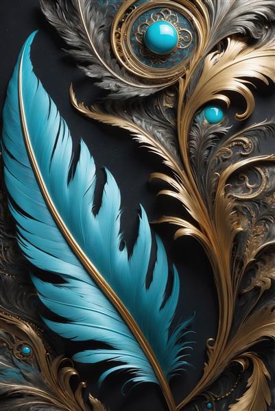 تصویر پر فیروزه‌ای جواهری برای پوستر اتاق خواب