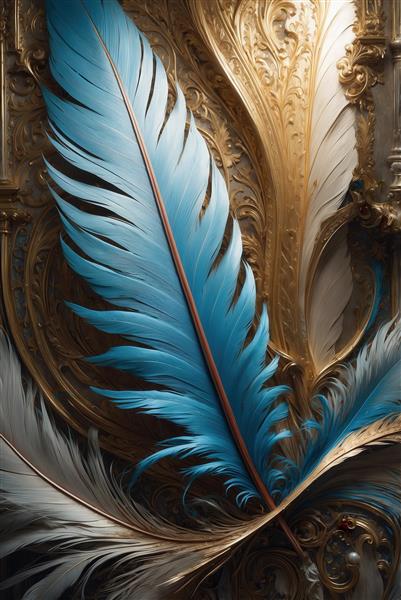 تصویر پر آبی و طوسی لوکس برای قاب دکوراتیو