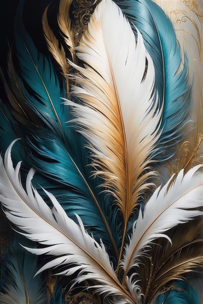 عکس پرهای فانتزی رنگی برای پوستر دیواری مدرن نشیمن