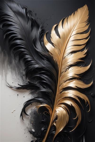 تصویر هنری پر سیاه و سفید و طلایی برای دکوراسیون
