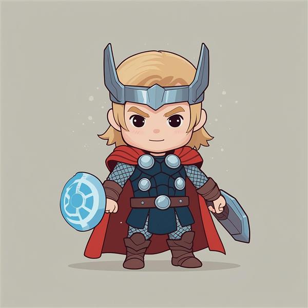 طرح ثور فانتزی با کلاهخود شاخدار بلند و سپر مدور