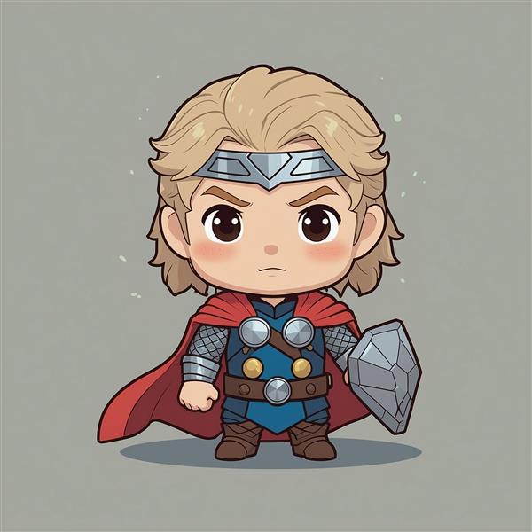 طرح ثور فانتزی با سپر سنگی و سربند فلزی